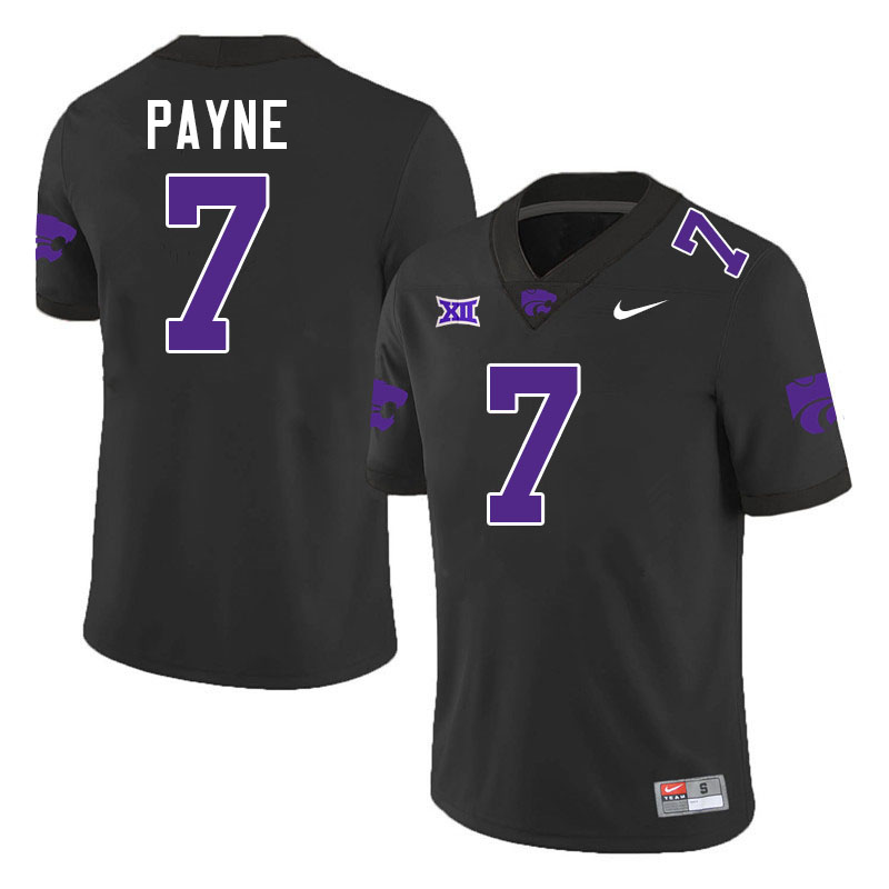 VJ Payne Kansas State Jersey,Kansas State Wildcats #7 VJ Payne Football Jersey-Black